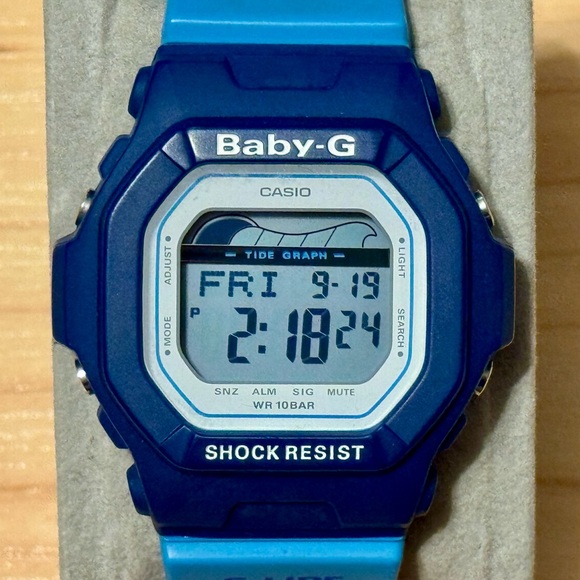 Casio G-Shock Baby-G BLX-5600 Blue G-LIDE Tide Graph Square Womens Digital Watch - Picture 1 of 10